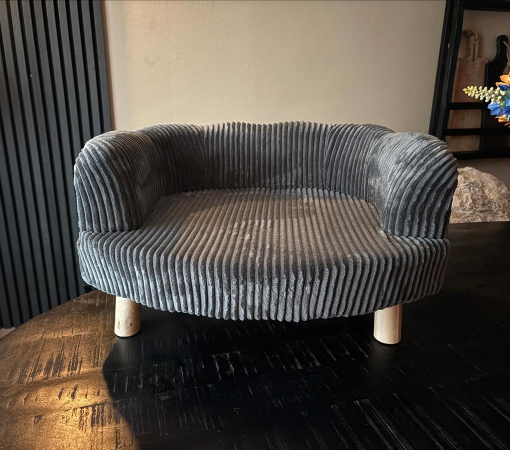 Teddy rib huisdieren bank - antraciet, Ophalen of Verzenden, Nieuw