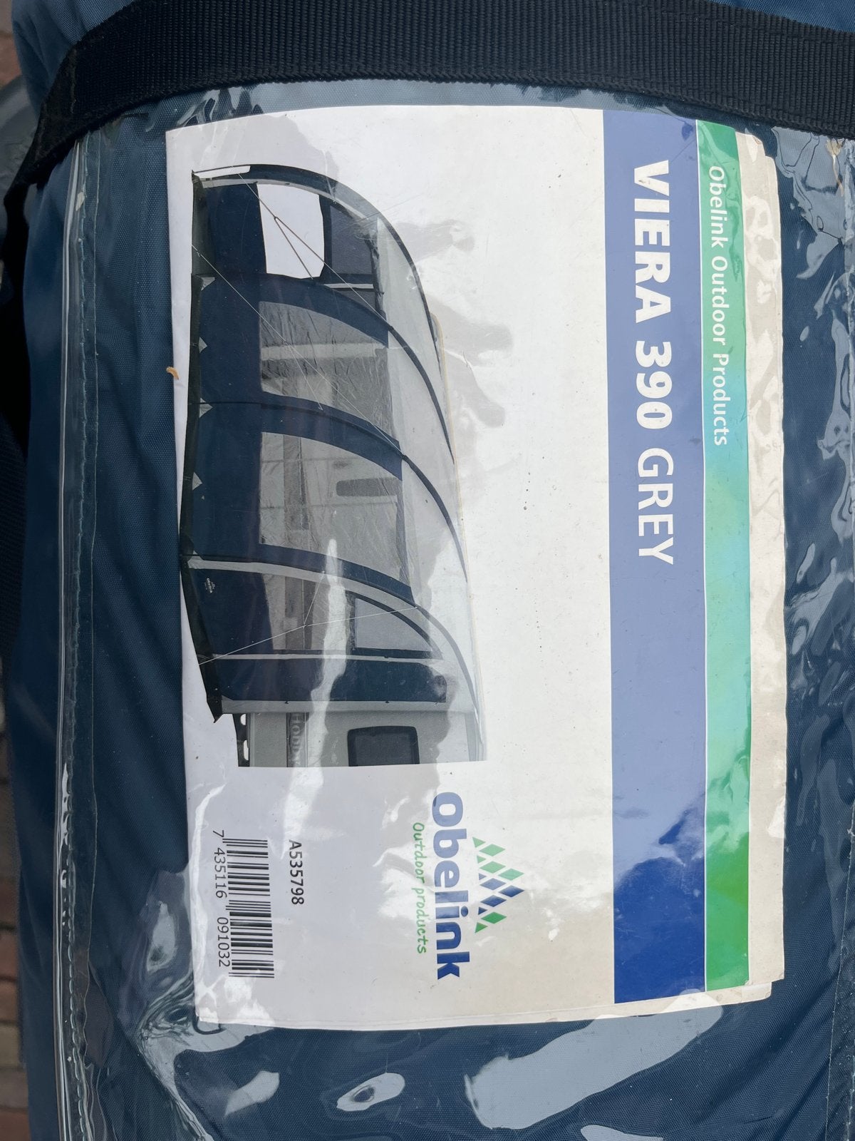 Obelink Viera 390 Grey Voortent/Luifel, Ophalen, Zo goed als nieuw, Tot en met 2