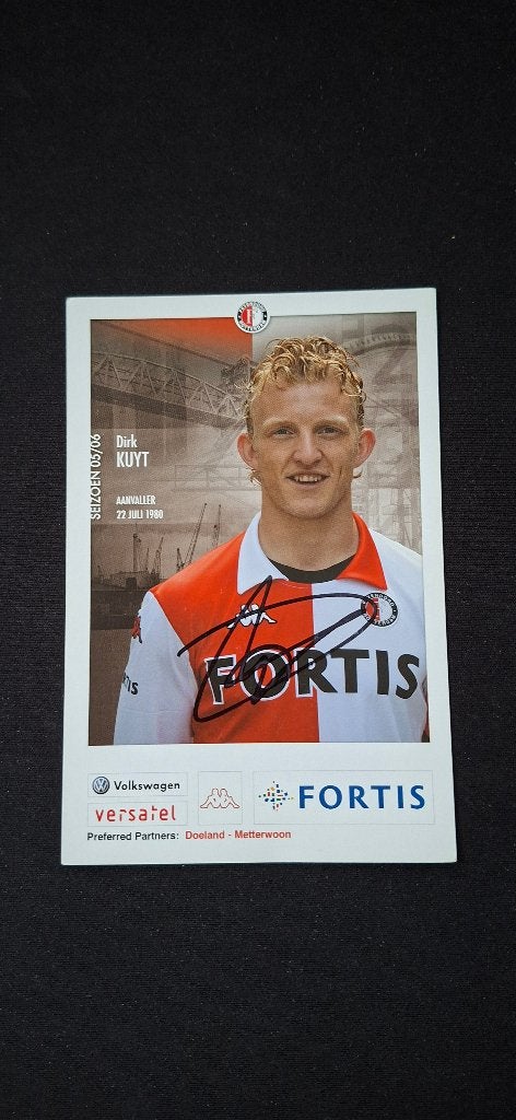 Spelerskaart met handtekening; Dirk Kuyt # Feyenoord, Verzamelen, Ophalen of Verzenden, Nieuw, Feyenoord, Spelerskaart