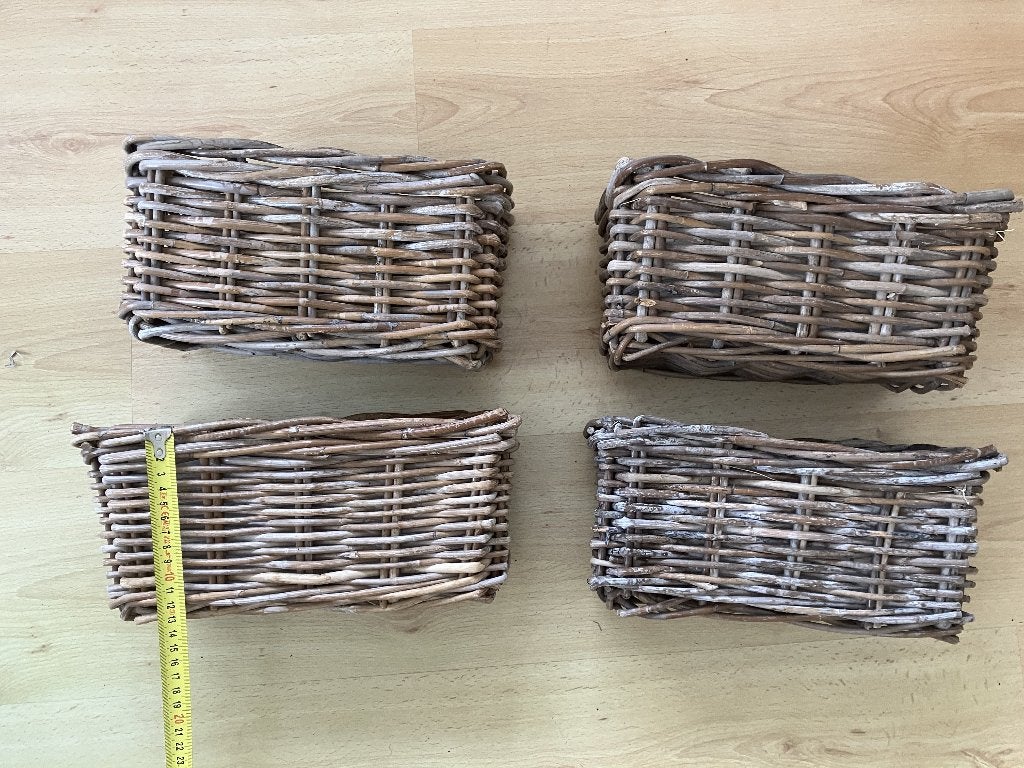 Plantenmandjes riet/rotan rechthoekig, Tuin en Terras, Ophalen, Overige materialen, Gebruikt, Minder dan 30 cm