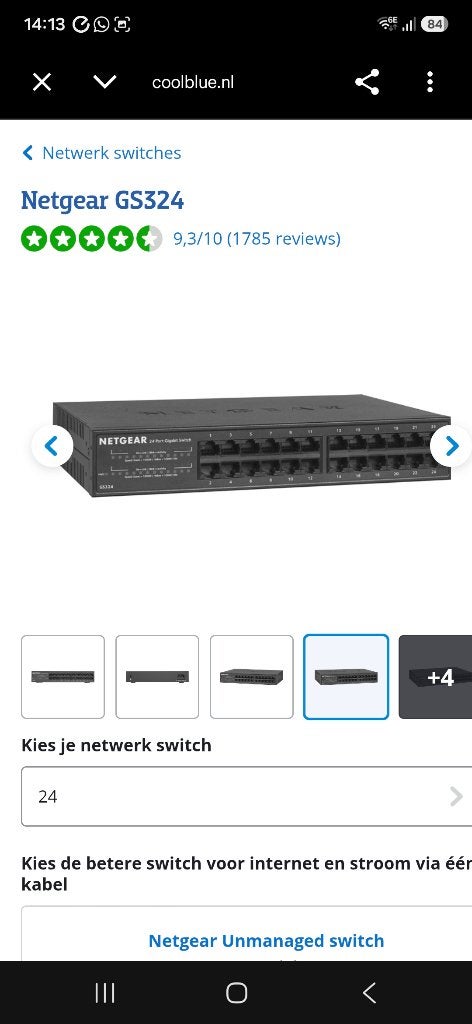 Netgear GS324 24-Poorts Gigabit Switch (MP.Q), Ophalen of Verzenden, Zo goed als nieuw