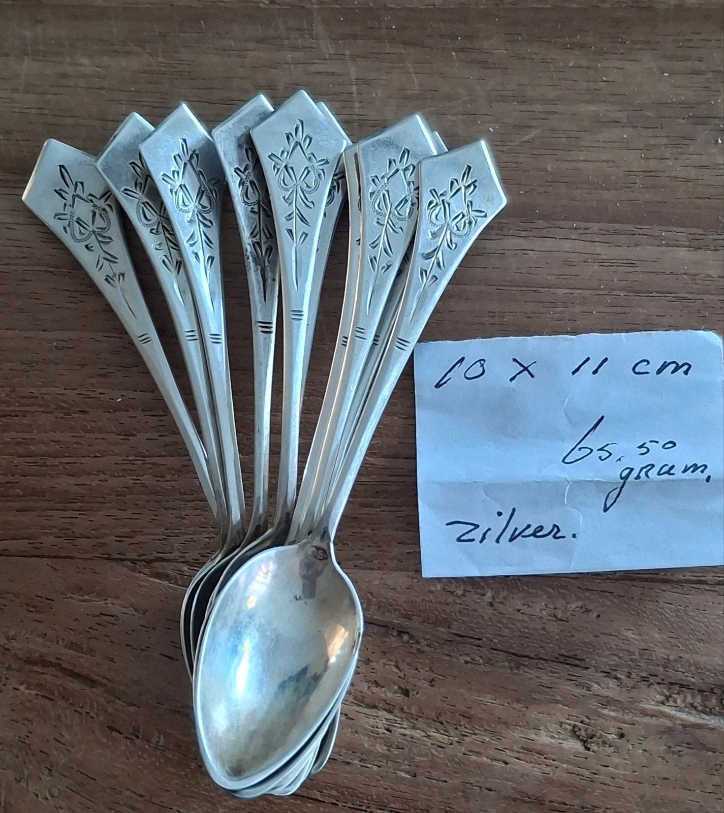 10 stuks zilveren lepeltjes..ned. zilver van vroeger.., Ophalen of Verzenden