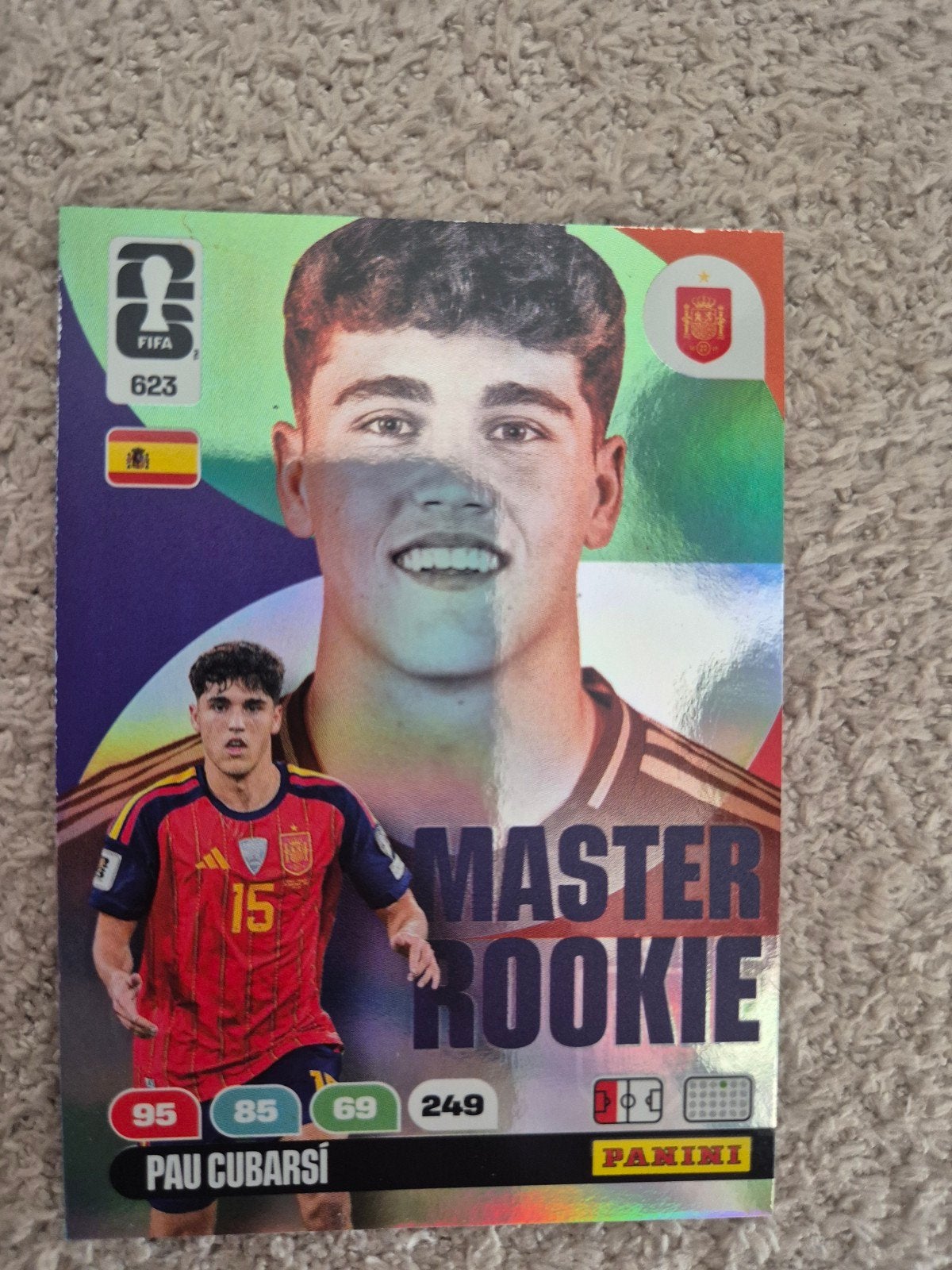 FIFA WK 2026 Adrenalyn XL Panini Pau Cubarsí Master Ro, Ophalen, Zo goed als nieuw, Buitenlandse clubs, Spelerskaart