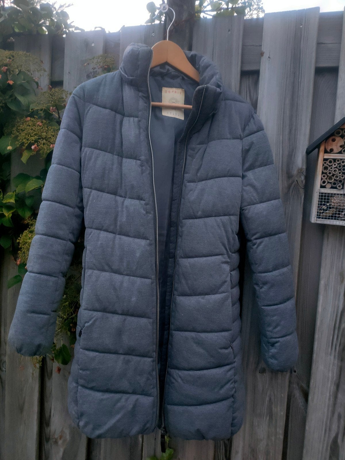Esprit gewatteerde jas - Grijs - Maat S, Kleding | Dames, Ophalen of Verzenden, Zo goed als nieuw, Maat 36 (S), Grijs