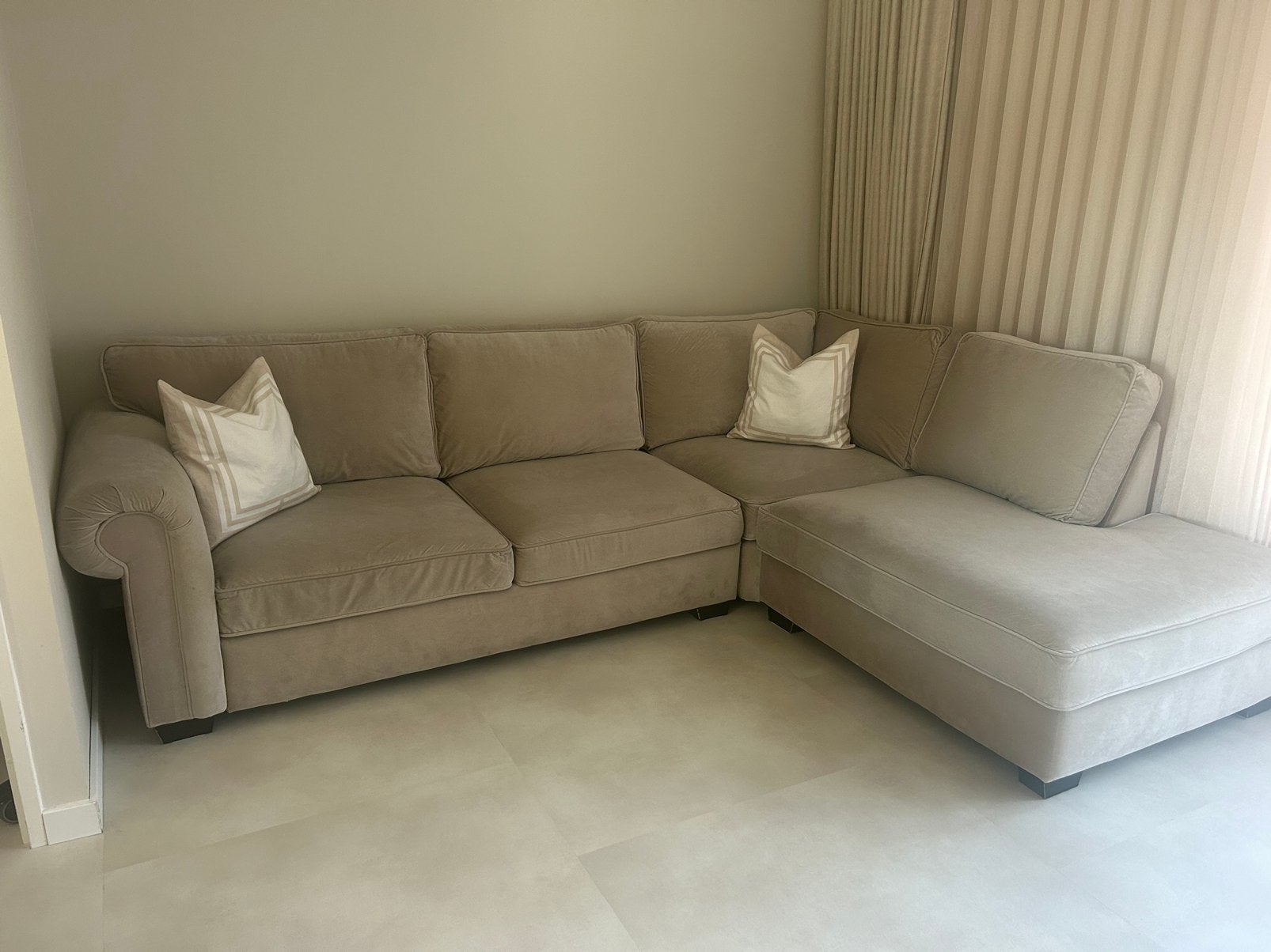 UrbanSofa loungebank beige, Ophalen, Gebruikt, Stof