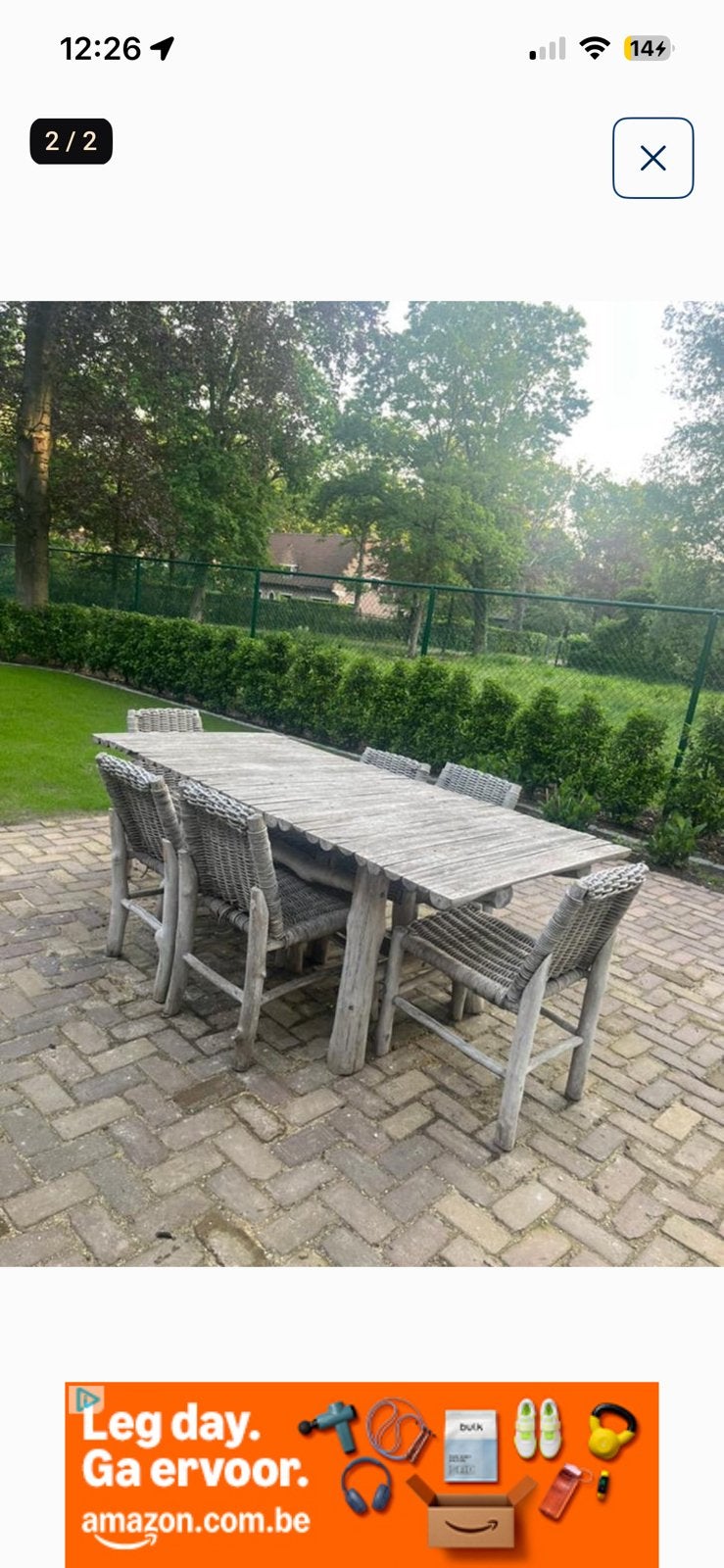 Tuintafel 6 stoelen, Ophalen of Verzenden, Gebruikt