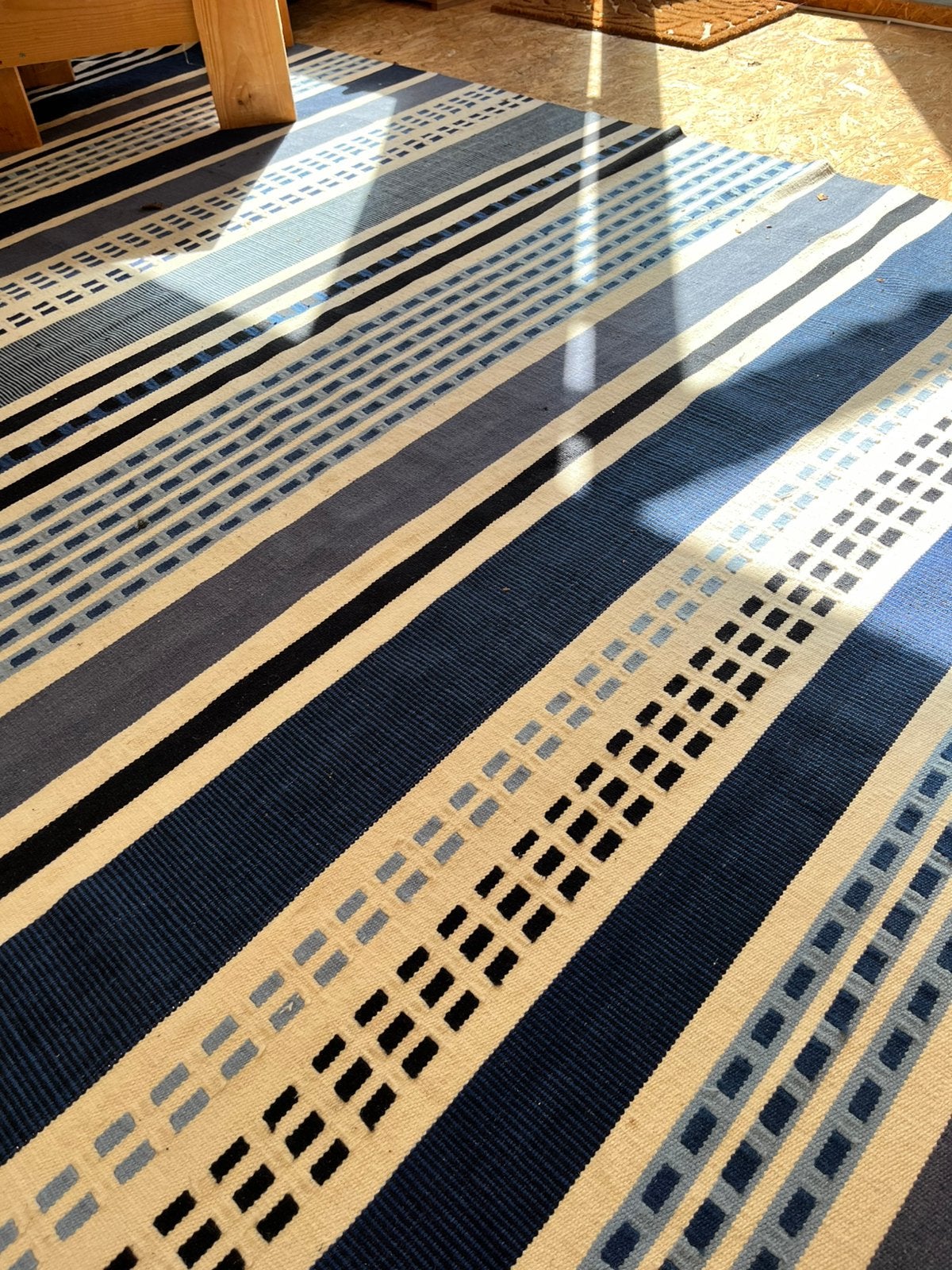 IKEA wollen vloerkleed blauw 200 x 300 cm, Huis en Inrichting, Ophalen, Blauw, 200 cm of meer, Zo goed als nieuw