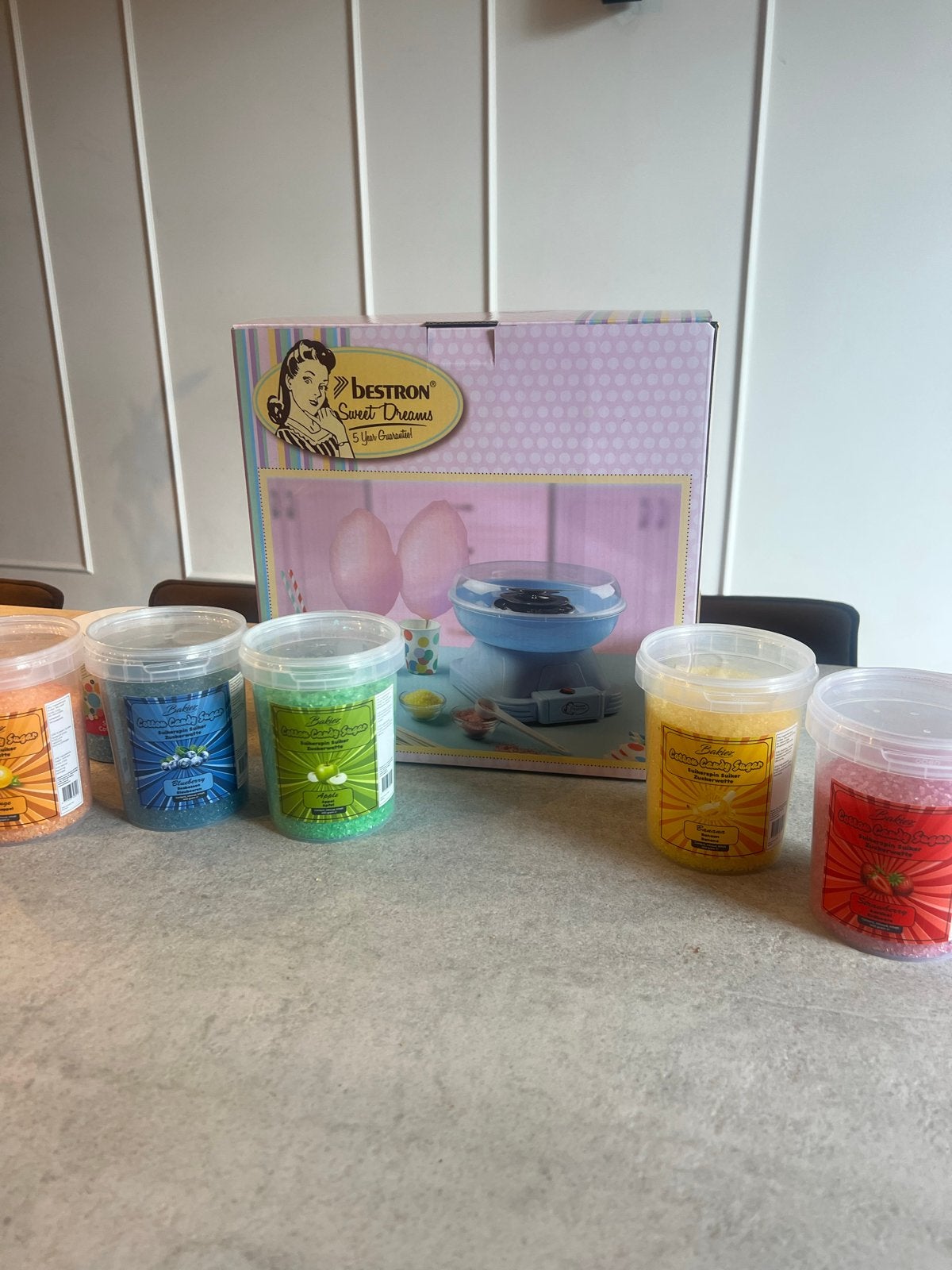 Nieuwe Suikerspinmachine met 6 Potten Suiker, Ophalen, Nieuw