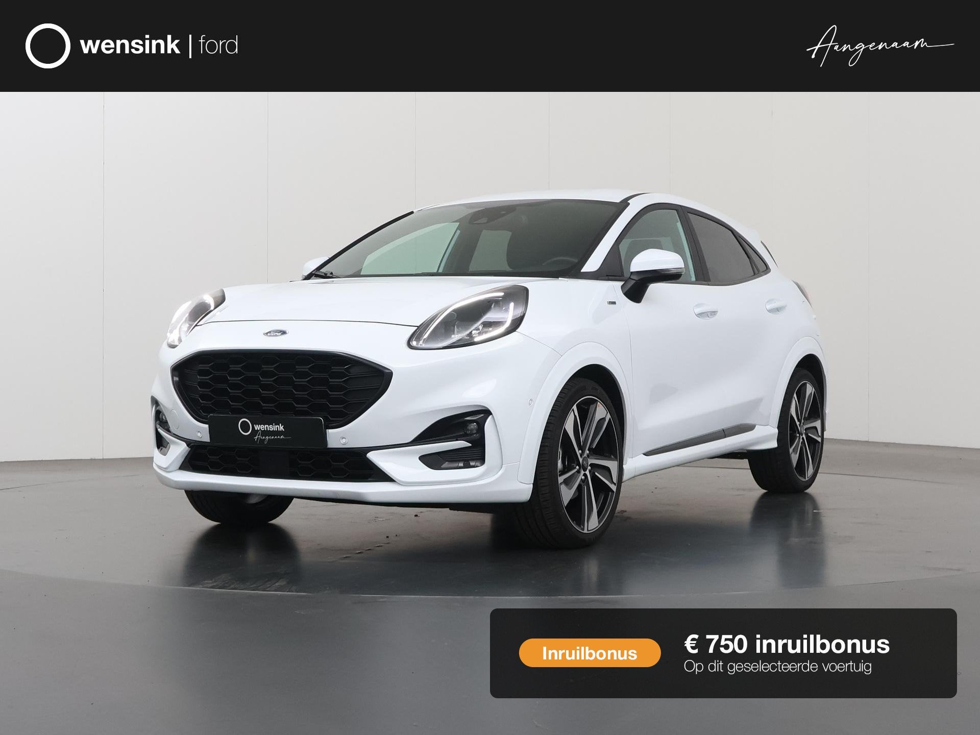 Ford Puma 1.0 EcoBoost Hybrid ST-Line X | Navigatie | Parkee, Auto's, 125 pk, 1298 kg, Leder en Stof, Wit
