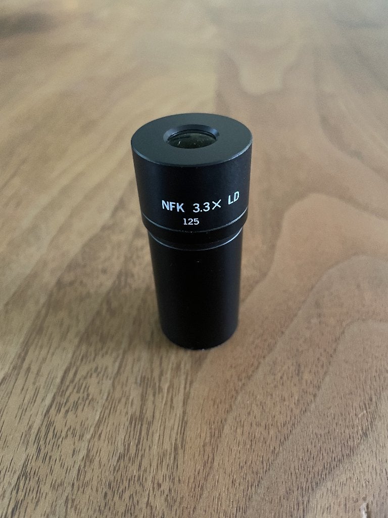 Olympus NFK 3.3x LD 125 oculair, Audio, Tv en Foto, Ophalen of Verzenden, Zo goed als nieuw, Minder dan 400x, Biologische microscoop