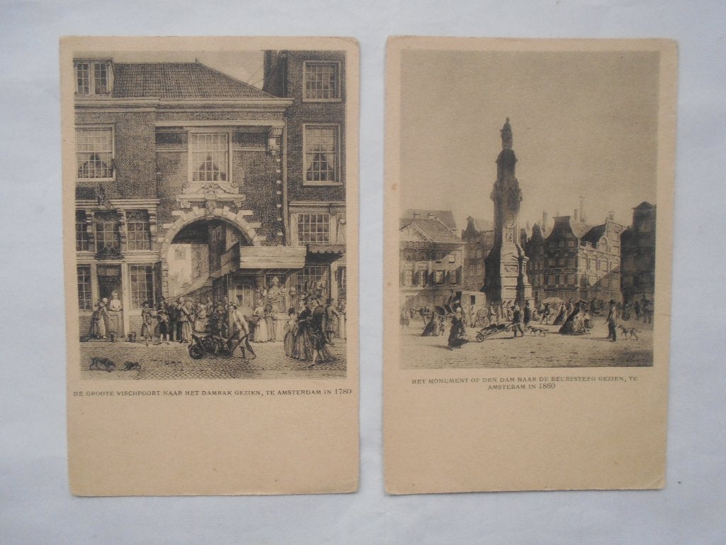 Amsterdam Patria Biscuits - reclamekaart Vispoort & Monument, Ophalen of Verzenden, Voor 1920, Ongelopen, Noord-Holland