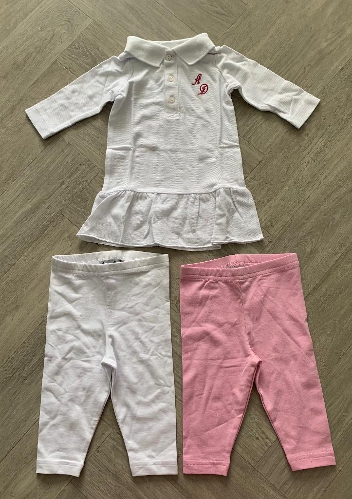 Mooie set maat 62 - 68! Polo jurkje met 2 Leggings!, Kinderen en Baby's, Babykleding | Maat 62, Verzenden, Nieuw, Meisje, Setje
