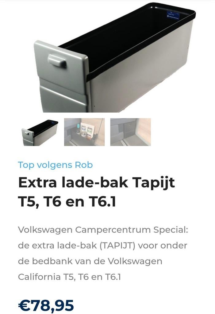 Extra lade-bak Tapijt T5, T6 en T6.1, Caravans en Kamperen, Camper-accessoires, Ophalen of Verzenden, Zo goed als nieuw