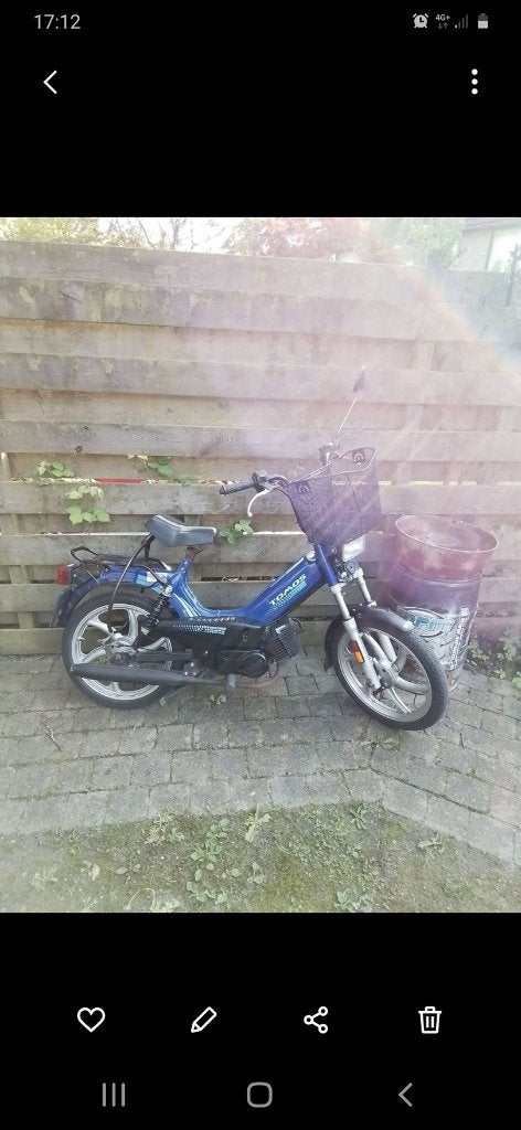 Tomos bromfiets met mandje - Blauw, Gebruikt, Overige modellen, Maximaal 45 km/u, Ophalen of Verzenden