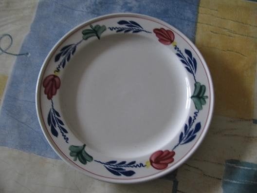 Boerenbont gebakschotel met rand Boerenbond, Huis en Inrichting, Keuken | Servies, Gebruikt, Landelijk/Boerenbont, Ophalen of Verzenden