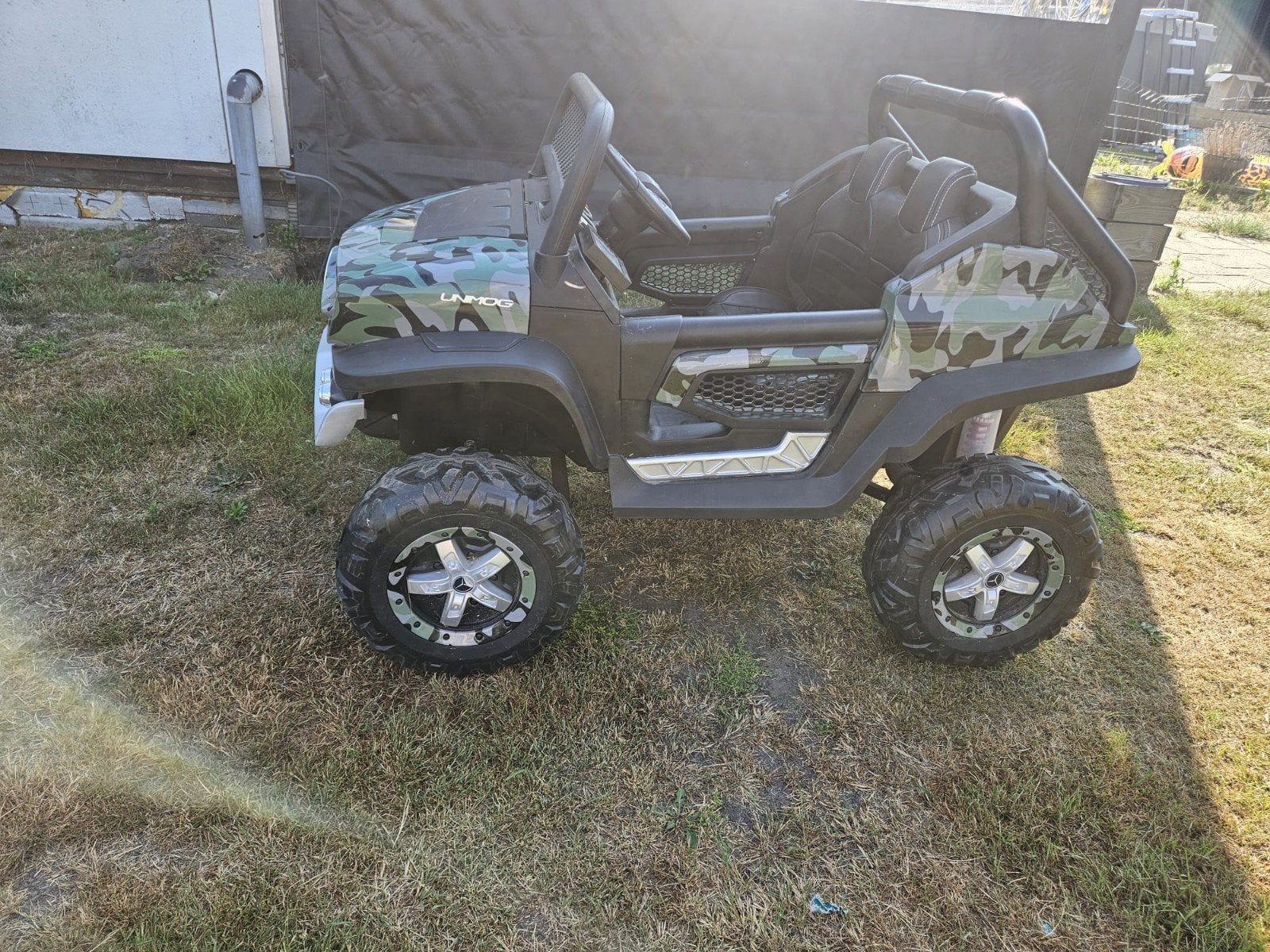 Mercedes-Benz Kinder Accu Auto Camouflage, Ophalen, Gebruikt