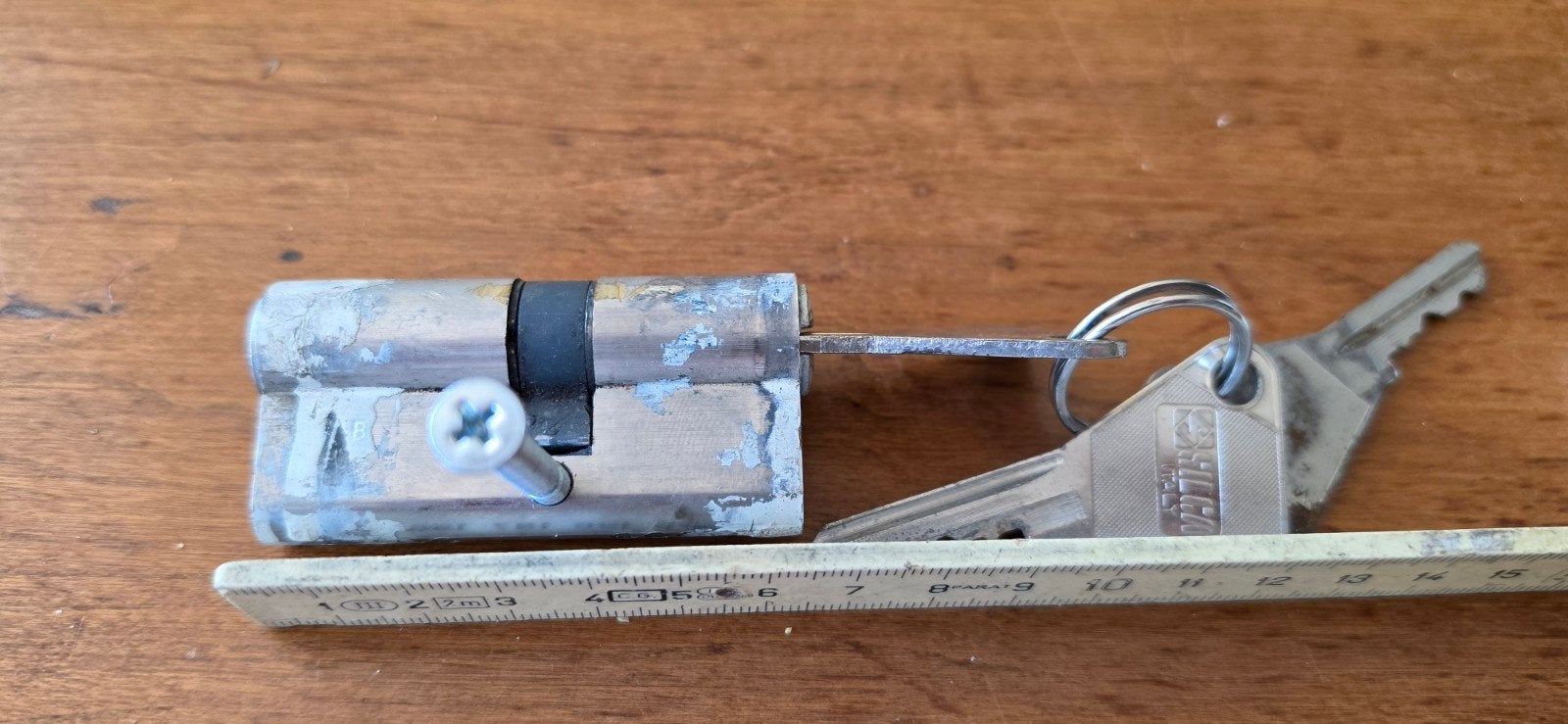 Vachette cilinderslot 65 mm met 3 sleutels 35 30, Ophalen of Verzenden, Slot