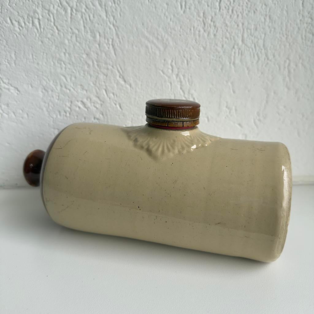 Antieke stenen kruik/bedkruik met dop, Antiek en Kunst, Ophalen of Verzenden