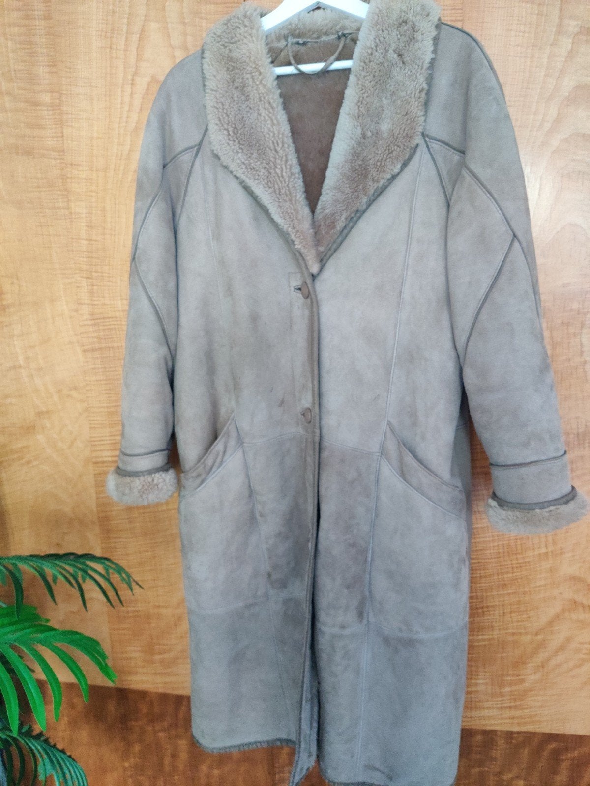 originele vintage lammycoat lammy 42 beige, Kleding | Dames, Ophalen of Verzenden, Zo goed als nieuw, Maat 42/44 (L), Bruin