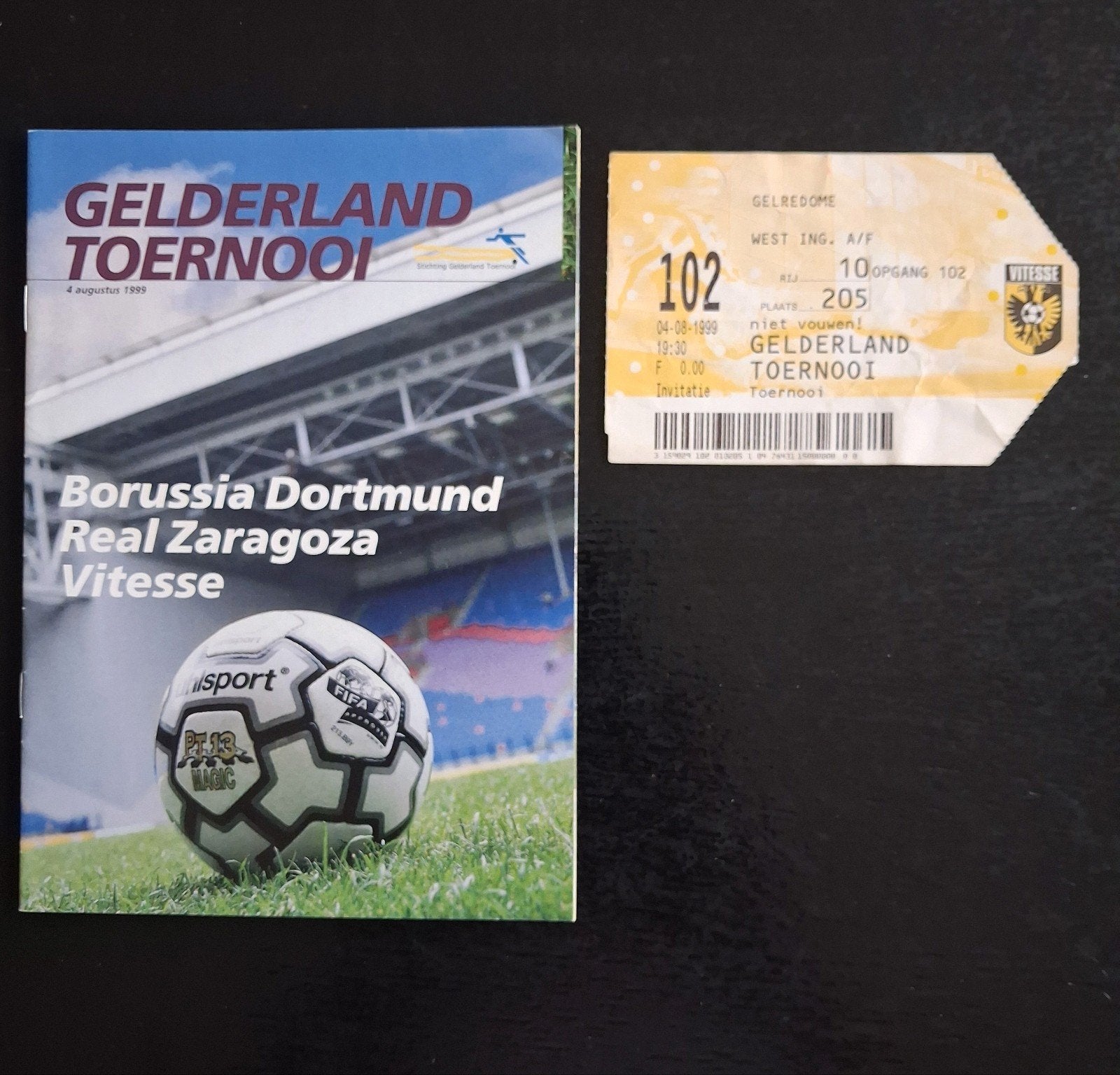 Vitesse Programma / ticket Gelderland Toernooi 1999., Verzamelen, Ophalen of Verzenden, Zo goed als nieuw, Vitesse