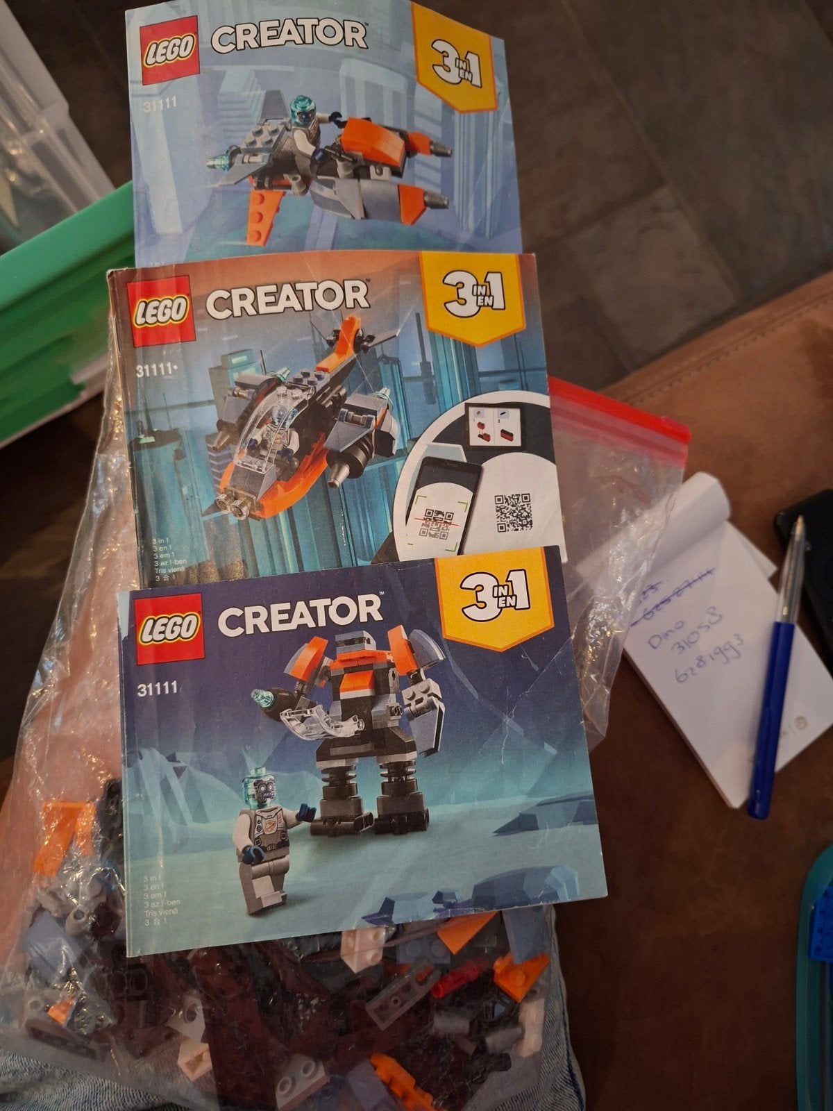 LEGO Creator 31111 3-in-1 Cyber Drone met handleidingen, Ophalen of Verzenden, Gebruikt