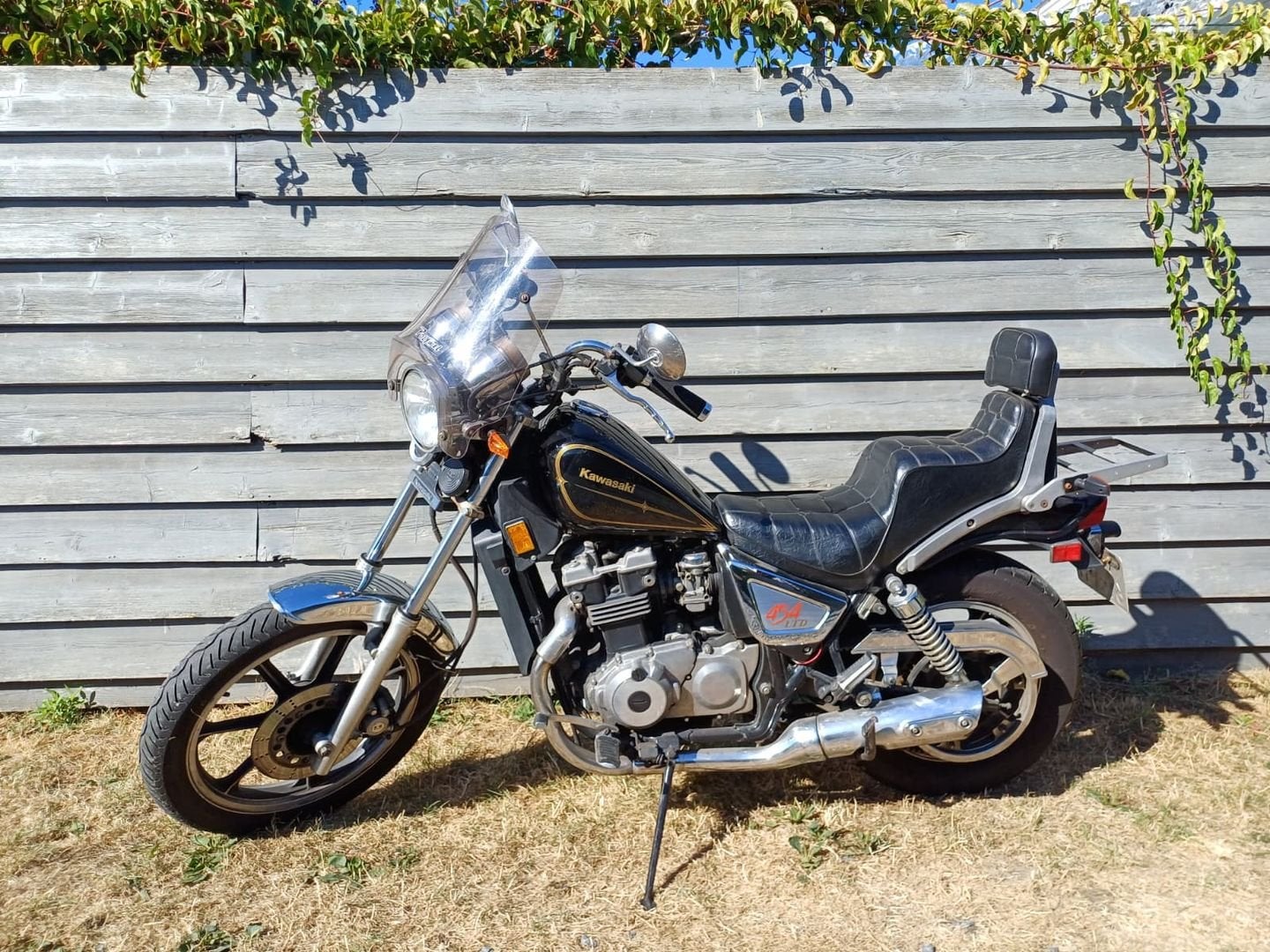Nette KAWASAKI LTD 450 BJ 1990 - A2 - nieuwe banden, 2 cilinders, Chopper, Bedrijf, Onbekend