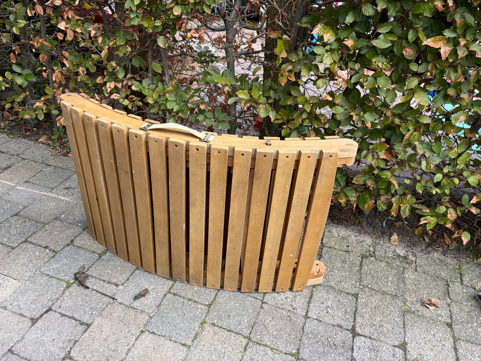 Houten ligstoel met kussen - opvouwbaar en verstelbaar, Ophalen, Gebruikt, Hout, Inklapbaar