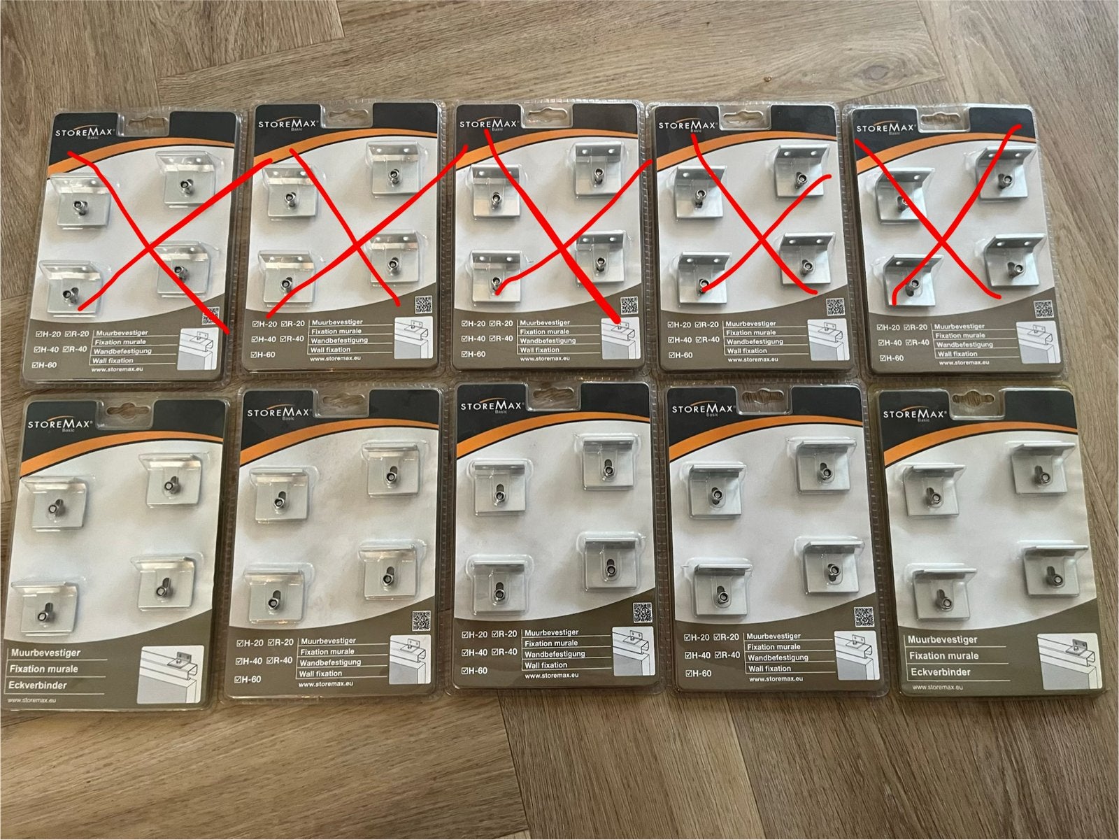 Storemax Muurbevestiger / Wandbevestiging (4 stuks), Ophalen of Verzenden, Nieuw, IJzer, Overige typen