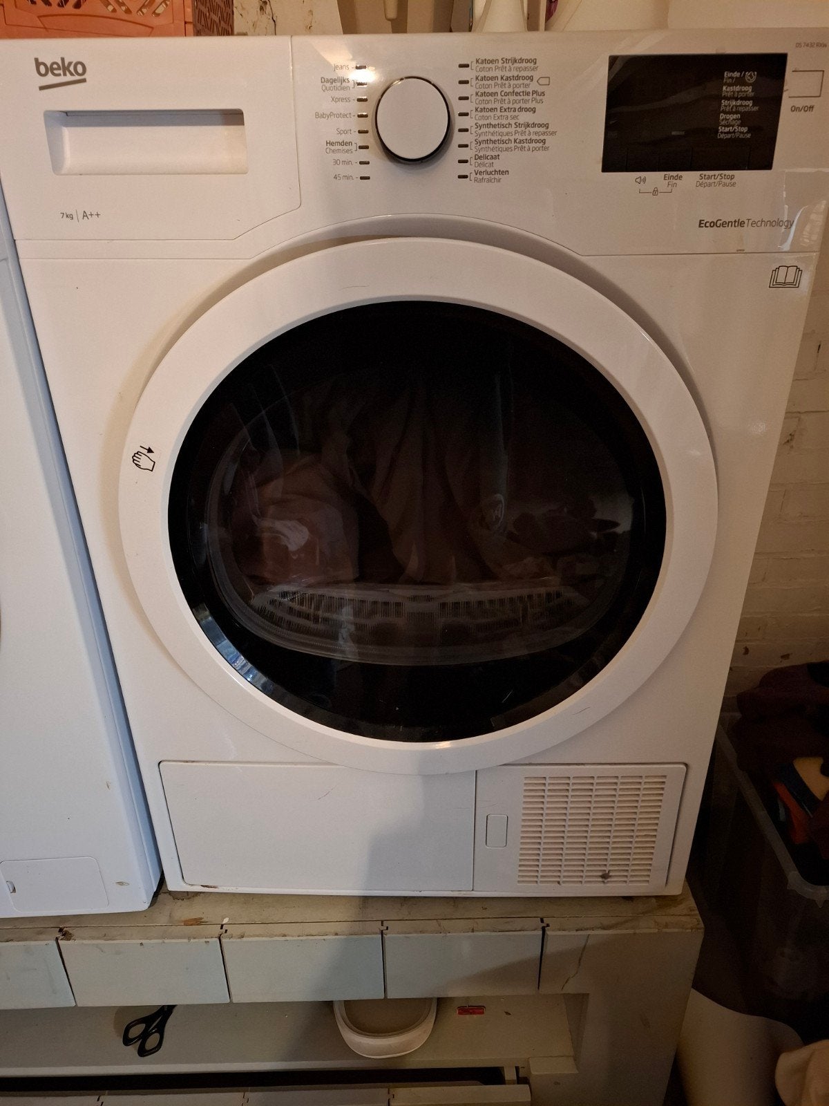 Beko DS 7432 RXW Condensdroger 7kg A++, Witgoed en Apparatuur, Wasdrogers, Ophalen, 6 tot 8 kg, Gebruikt, 85 tot 90 cm