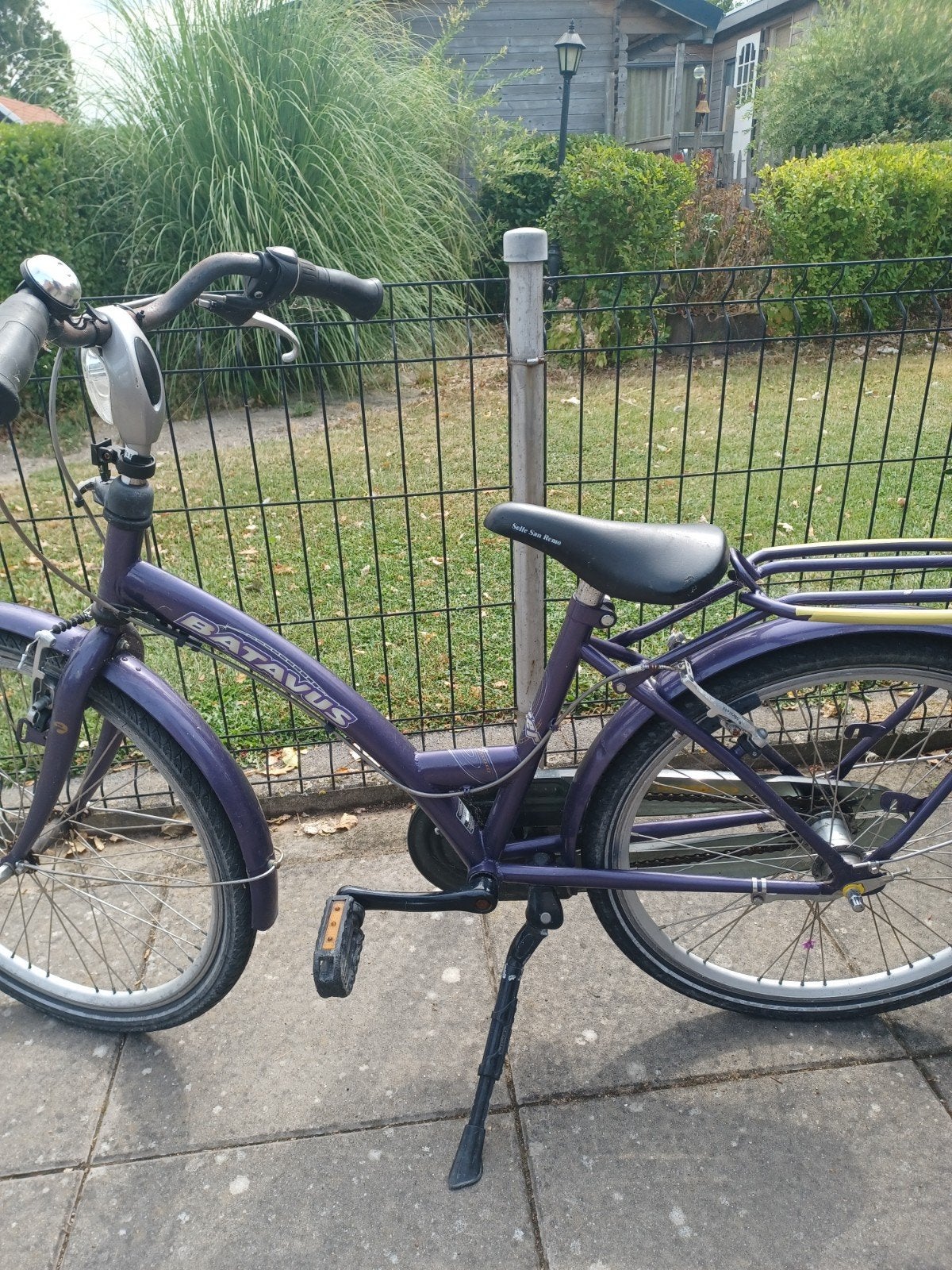 Batavus kinderfiets 24 inch - Paars, Gebruikt, Batavus, Ophalen of Verzenden, Terugtraprem