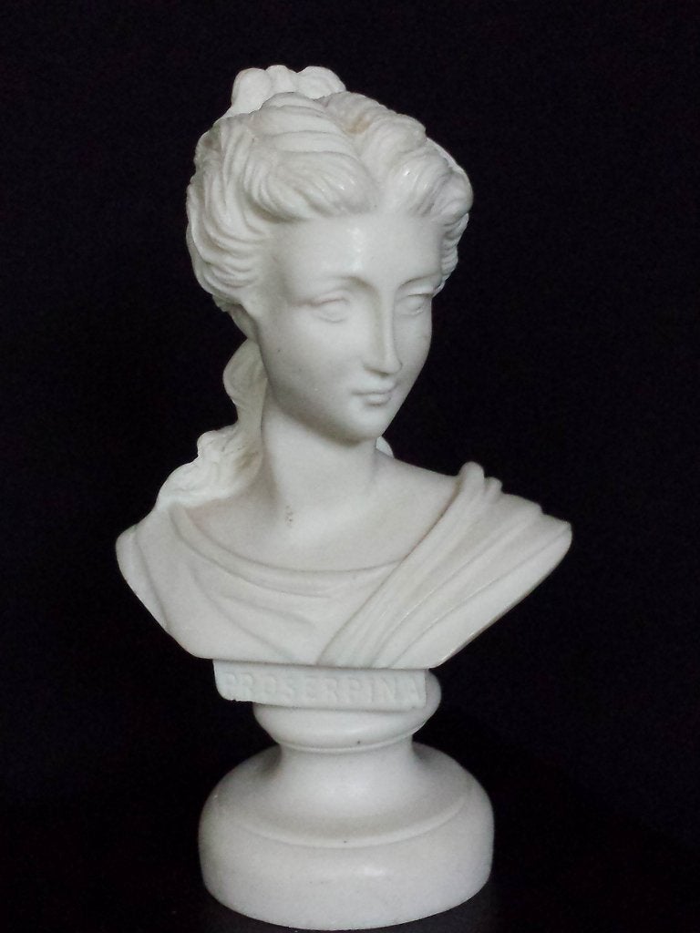 BUSTE van ALBAST <> Godin Proserpina, Dochter van Zeus, Minder dan 20 cm, Natuurlijk materiaal, Buste, Ophalen of Verzenden