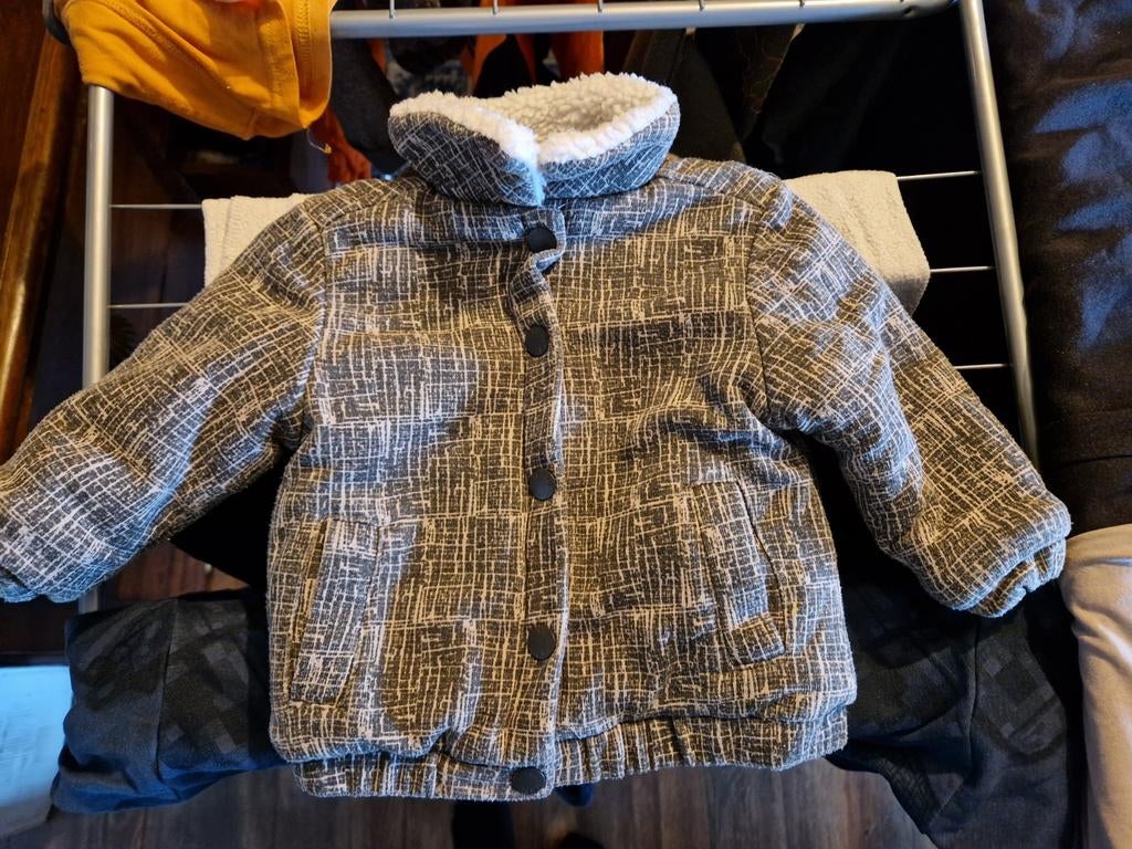 Sweet Petit winterjas maat 80 grijs bruin, Sweet Petit, Jongetje of Meisje, Ophalen of Verzenden, Zo goed als nieuw