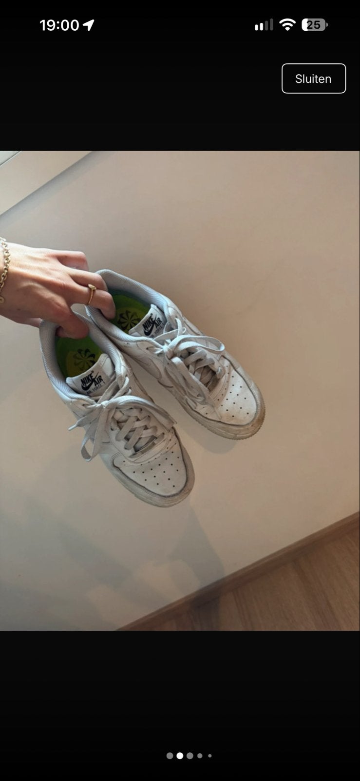 Nike Air Force 1 Sneakers - Veel gedragen, Ophalen of Verzenden, Gedragen, Wit, Sneakers of Gympen