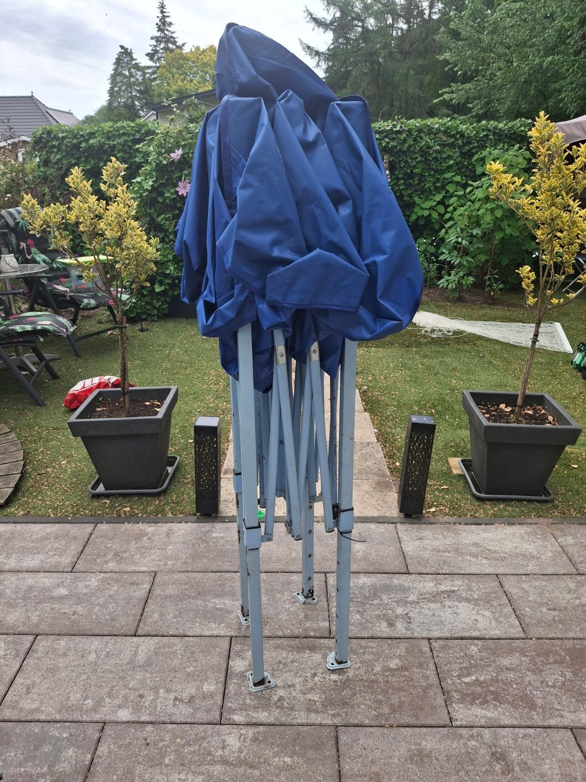Opvouwbare partytent - Blauw, Tuin en Terras, Partytenten, Ophalen, Gebruikt, Opvouwbaar, Partytent