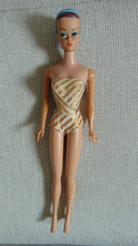 mooie oude Barbie pop in originele zwempak, Verzamelen, Ophalen of Verzenden, Gebruikt, Pop