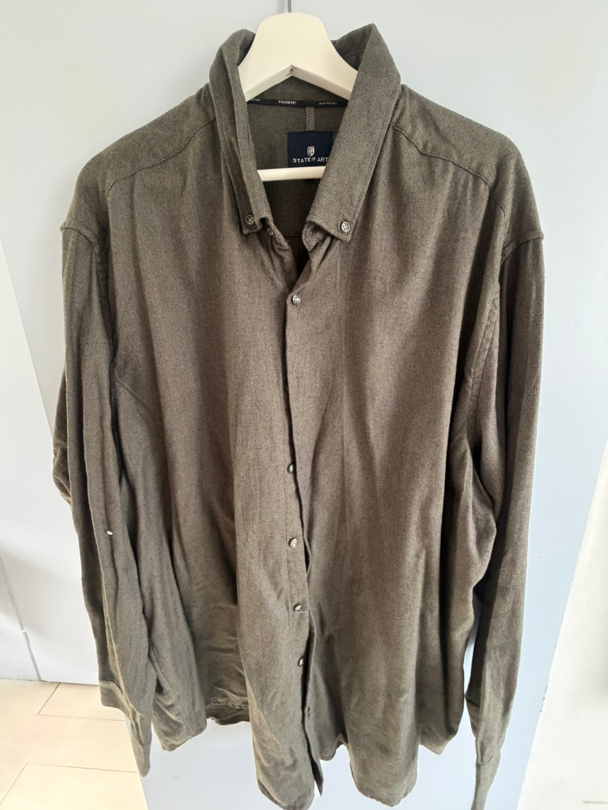 State of Art business overhemd mosgroen twill 4XL nieuw, Kleding | Heren, Ophalen of Verzenden, Nieuw, Groen, Overige halswijdtes