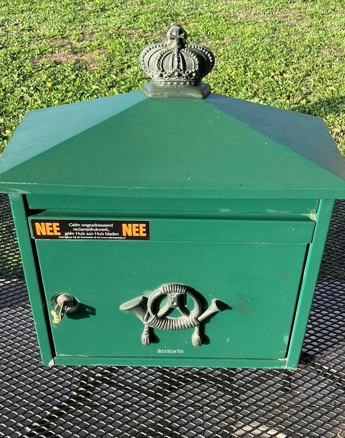 Brievenbus Brabantia Groen, Tuin en Terras, Ophalen, Zo goed als nieuw, IJzer, Wandbrievenbus