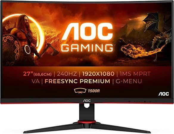 AOC C27G2ZE/BK Curved Gaming Monitor – 240Hz – 0.5ms–27 inch, Kantelbaar, K&N Elektronica, AOC Gaming, VA