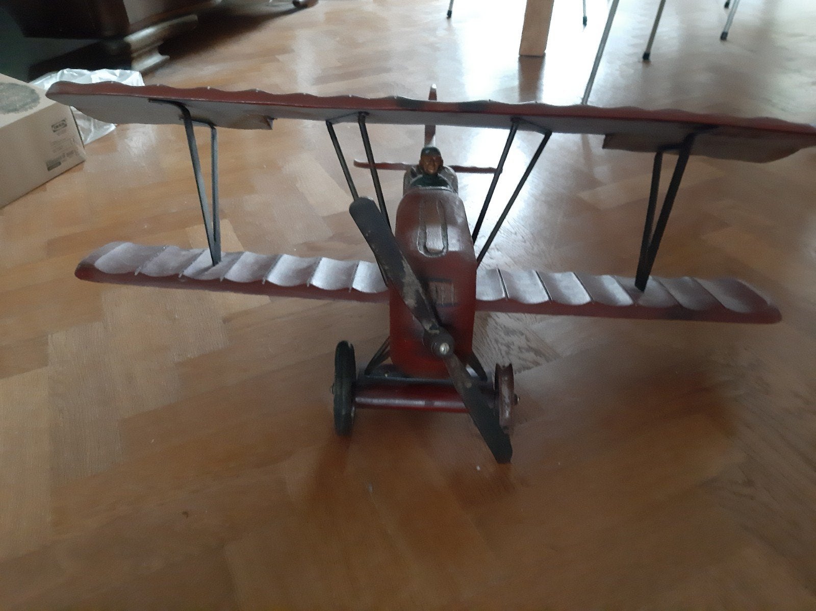 Broccante houten vliegtuig groot uniek vintage dubbeldekker, Hobby en Vrije tijd, Modelbouw | Vliegtuigen en Helikopters, Ophalen of Verzenden