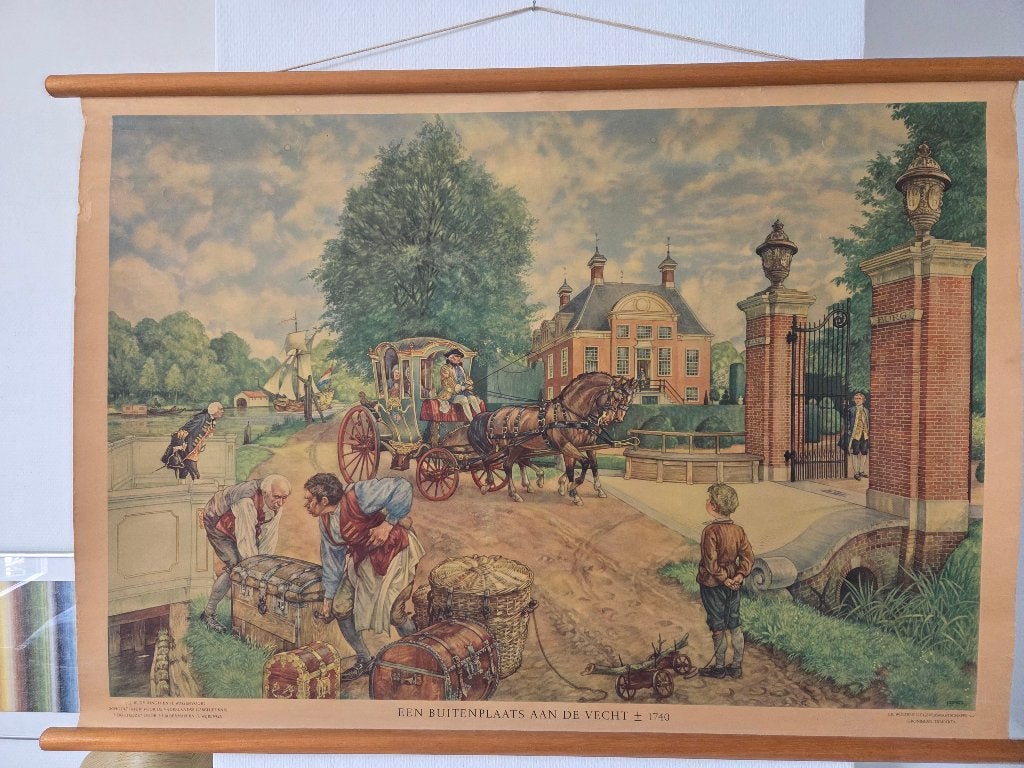 Schoolplaat, Een Buitenplaats aan de Vecht, 1740, Ophalen, Geschiedenis