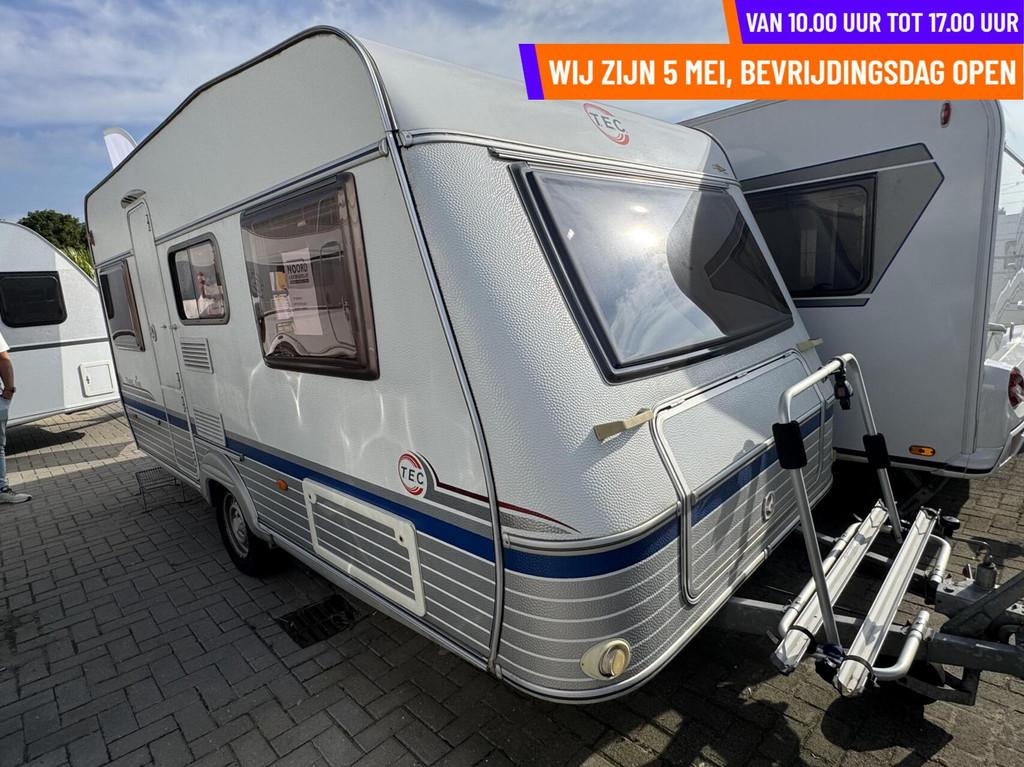 Tec Travel King 450 MOVER + VOORTENT + VASTBED, Caravans en Kamperen, Caravans, T.E.C., Bedrijf, 750 - 1000 kg, 6 tot 7 meter