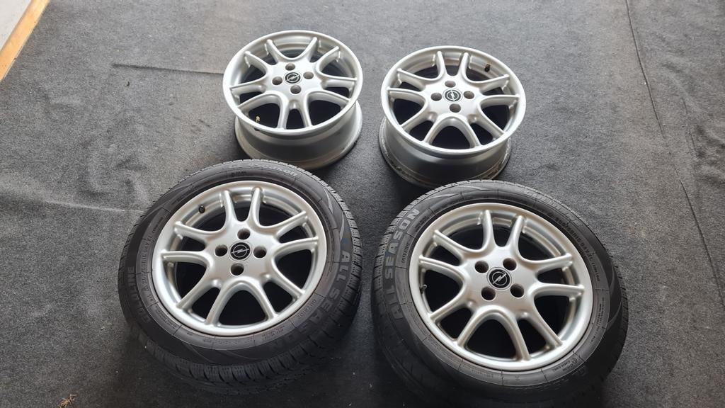 205 55 16 aluminium opel velgen 4x100, Auto-onderdelen, Banden en Velgen, Ophalen, Gebruikt, 16 inch, Band(en)