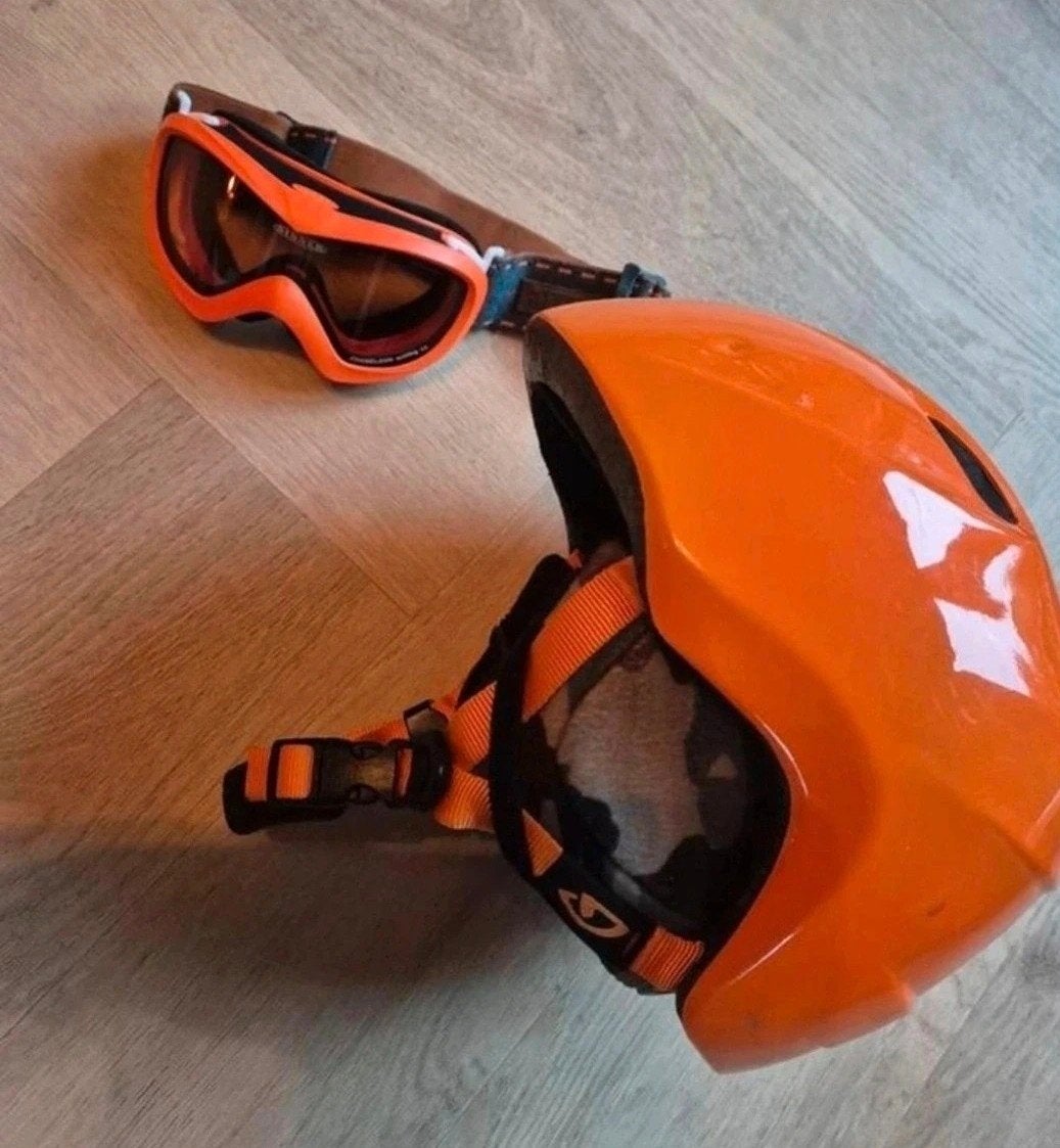 kinder skihelm met skibril, Ophalen of Verzenden, Gebruikt, Overige typen, Overige merken