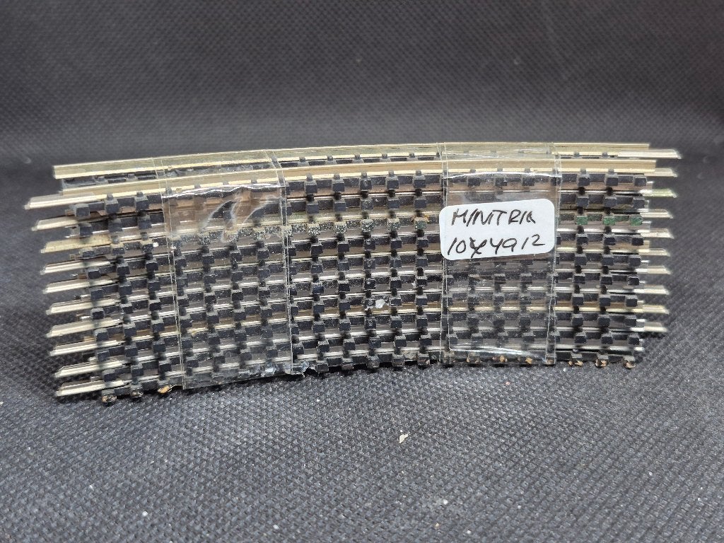 Minitrix 4912 - 10 x gebogen rail R1 / 30 graden (15051), Gebruikt, Gelijkstroom, Trix, Rails