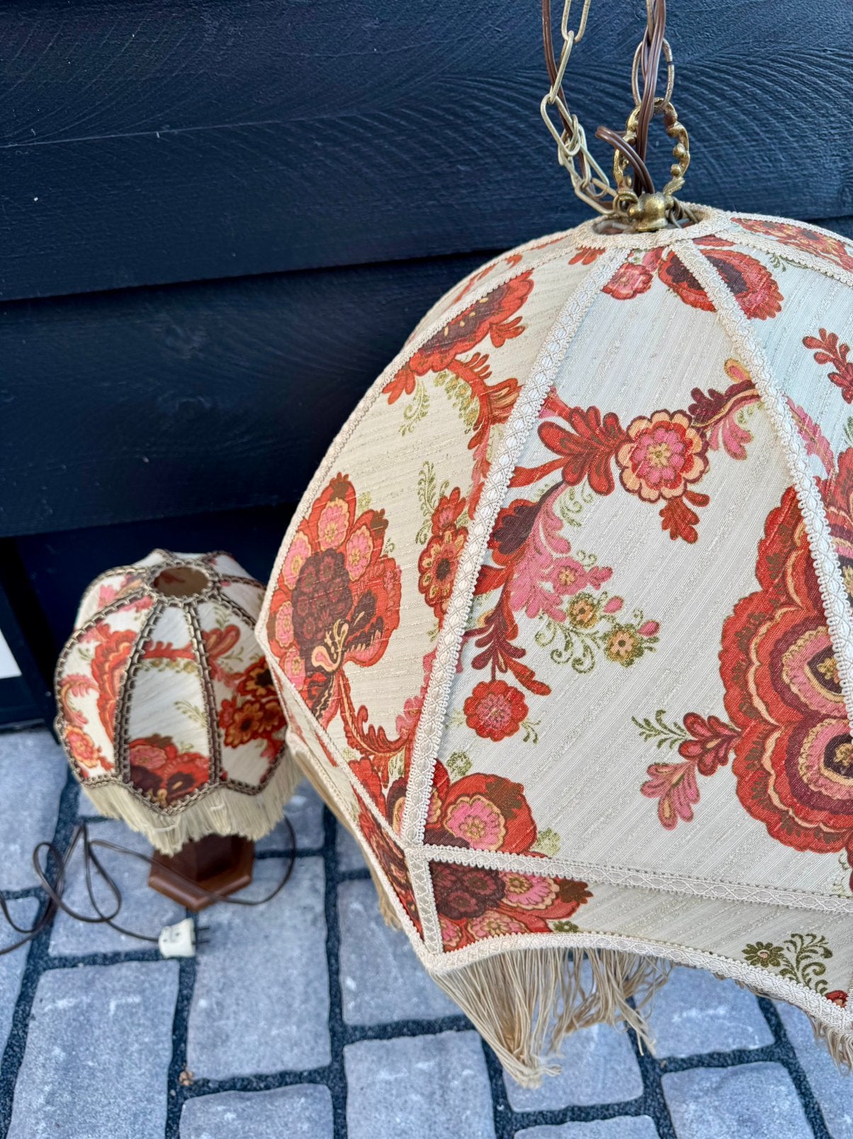 Vintage hanglamp & schemerlamp, Huis en Inrichting, Lampen | Hanglampen, Ophalen, Gebruikt, Retro / vintage
