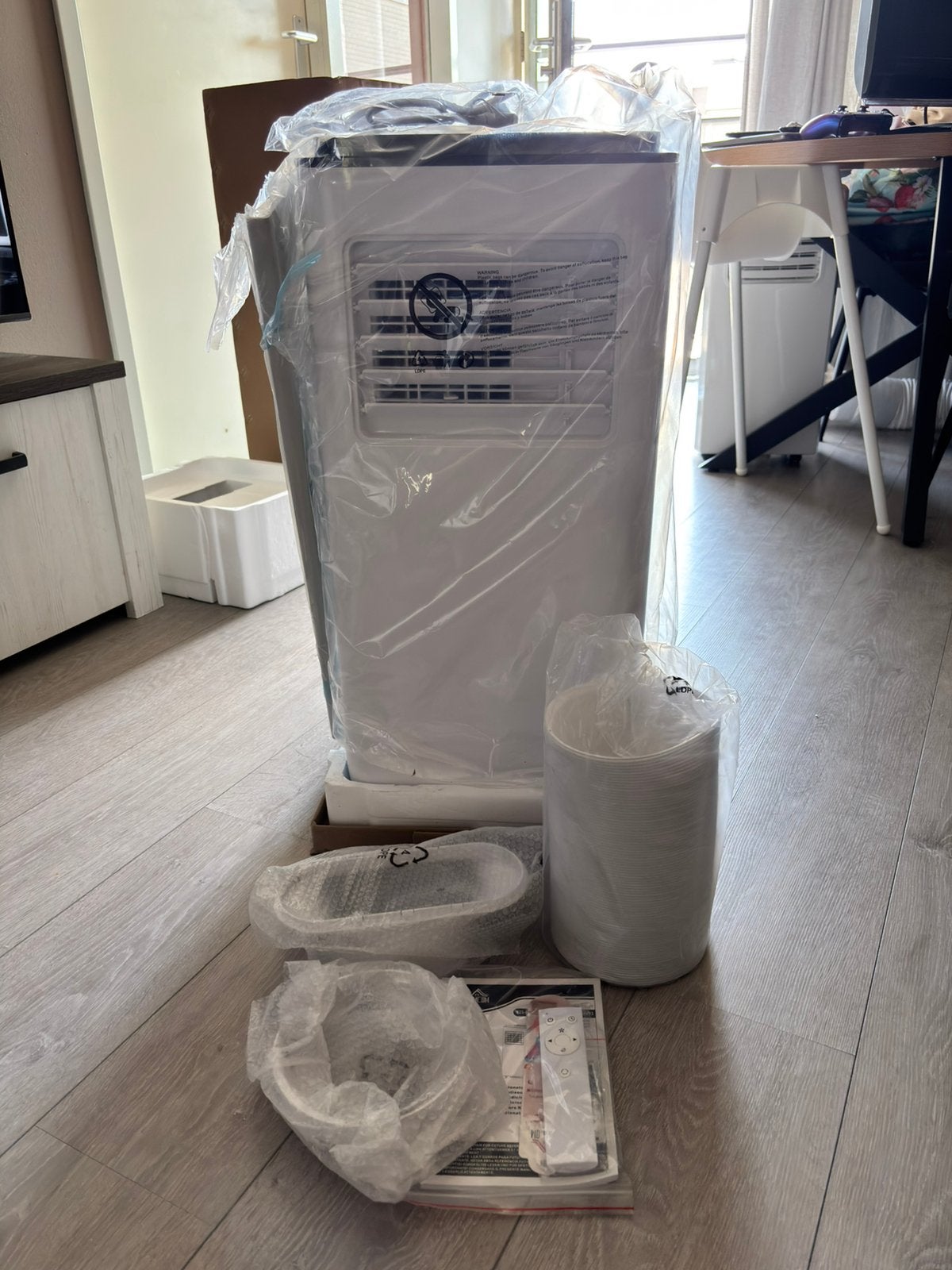 Homcom 5 in 1 mobiele airco 7000 BTU met slang, Ophalen, Timer, Minder dan 60 m³, Nieuw
