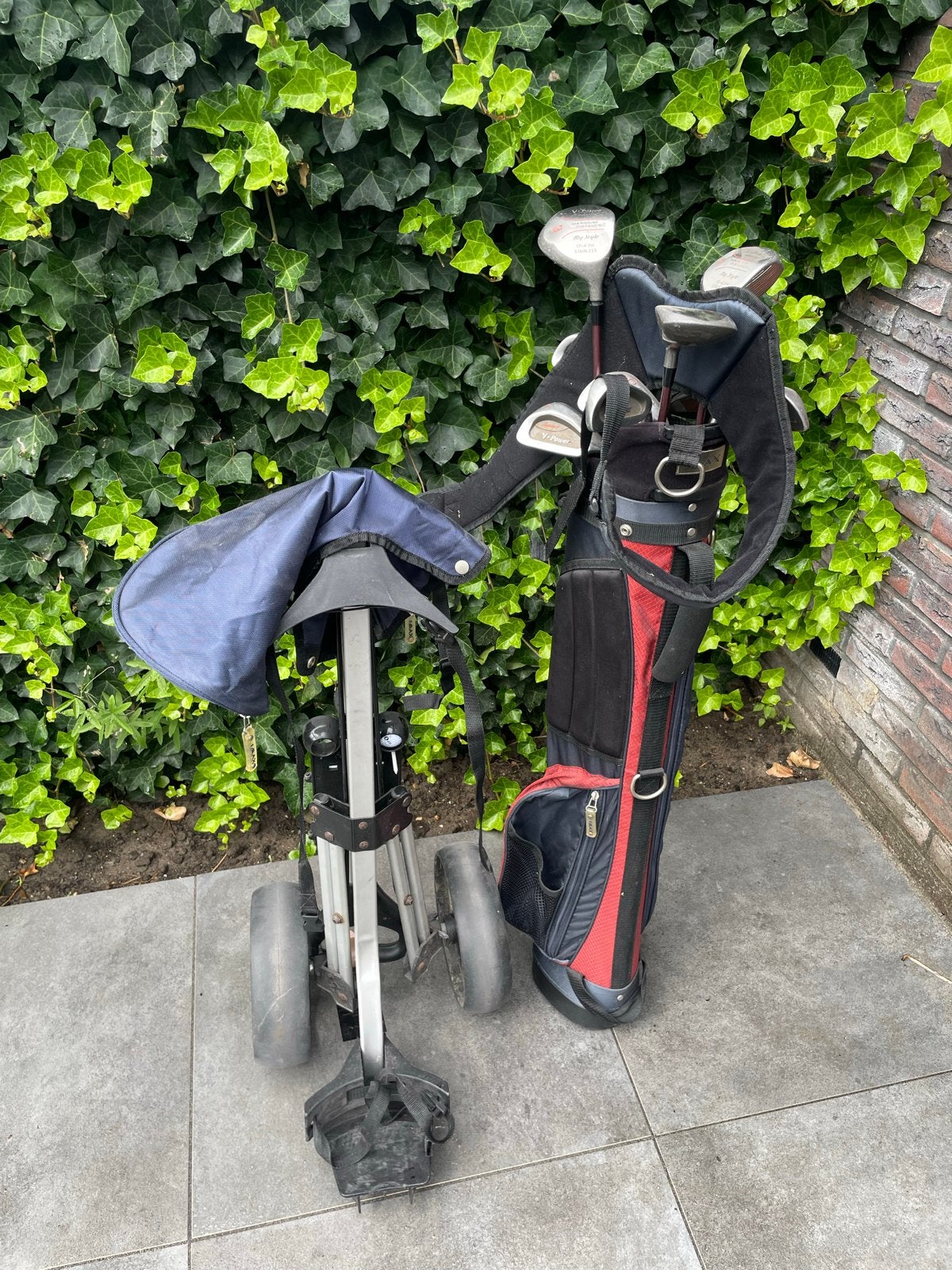 Complete Golfset met Golftas en Golfkar - Goede Staat, Ophalen, Gebruikt, Set