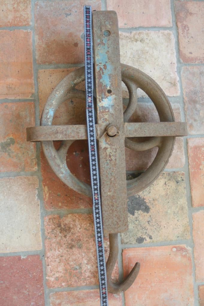 industriële gietijzeren / ijzeren katrol (60cm), Ophalen of Verzenden