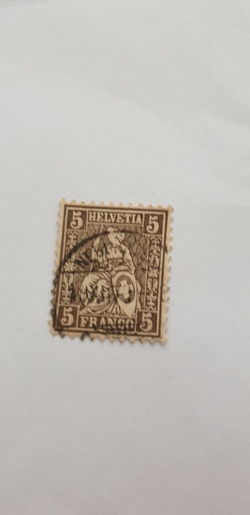 5731 zwitserland sitzende helvetian strubel 1881 5 franco, Verzenden