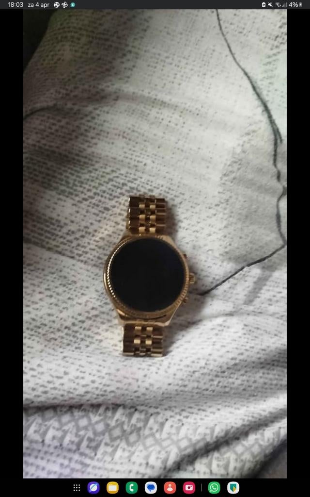 Micheal kors horloge, Ophalen of Verzenden, Zo goed als nieuw, Android, Geel